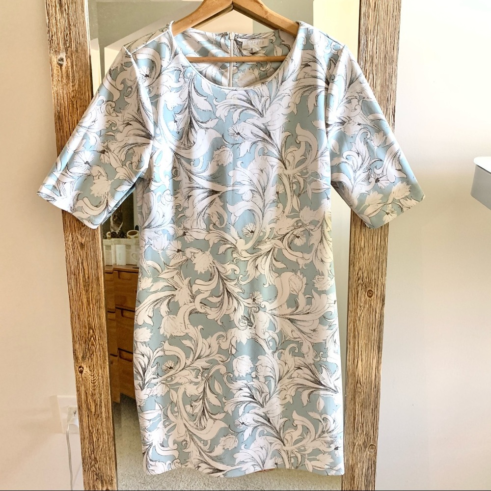 1. State blue & white floral shift dress